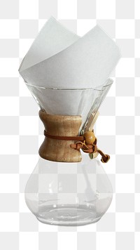 Drip coffee glass png, transparent background