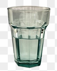 Green water glass png, transparent background