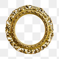 Gold ornate frame png, transparent background