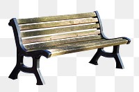 Park bench png, transparent background