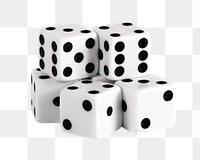 White dices png sticker, transparent background