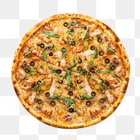 Homemade pizza food png, transparent background