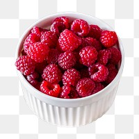 Raspberry fruit bowl png, transparent background