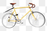 Yellow bicycle png sticker, transparent background