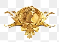 Gilded woman sculpture png sticker, transparent background