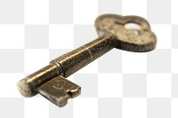 Vintage key png sticker, transparent background