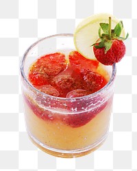 Strawberry cocktail png, transparent background