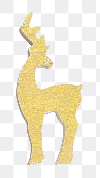 Gold reindeer png sticker, animal transparent background