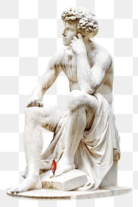 Png historical Greek statue sticker, transparent background