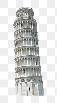 Png leaning Tower of Pisa sticker, transparent background