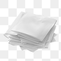 Old receipt stack png, transparent background