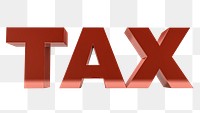 Tax word png sticker, transparent background