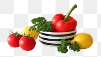 Vegetable bowl png, transparent background