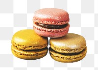 Macarons png sticker, transparent background