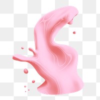 Png pink water splash sticker, transparent background