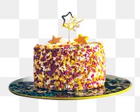 Birthday cake png dessert sticker, transparent background