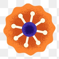 Orange flower png sticker, transparent background