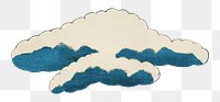 Vintage Japanese cloud  png sticker, transparent background