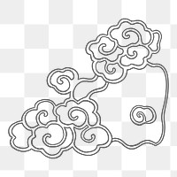 Oriental cloud png sticker, transparent background