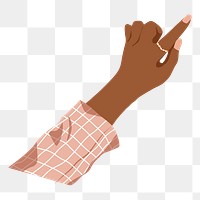 Black woman's hand png illustration sticker, transparent background