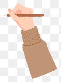 Writing hand png illustration sticker, transparent background