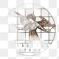 Vintage angel illustration png sticker, transparent background