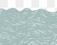 Wave border png illustration sticker, transparent background