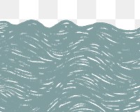 Wave border png illustration sticker, transparent background