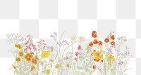 PNG vintage flower sticker, transparent background