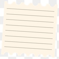 Png lined paper note, transparent background