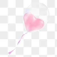 Heart balloon png sticker, transparent background