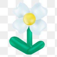 White flower png sticker, transparent background