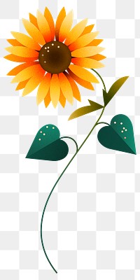 Png geometric sunflower illustration, transparent background