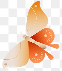 Png orange geometric butterfly illustration, transparent background