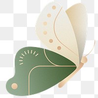 Png green geometric butterfly illustration, transparent background