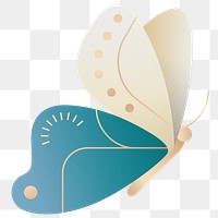 Png blue geometric butterfly illustration, transparent background