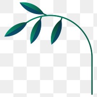 Png geometric plant branch illustration, transparent background