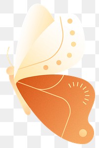 Png orange geometric butterfly illustration, transparent background