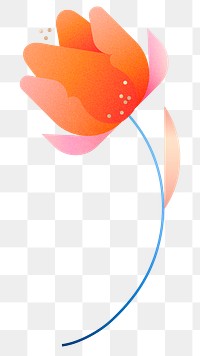 Png geometric tulip flower illustration, transparent background