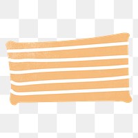 Png yellow stripes pillow sticker, transparent background