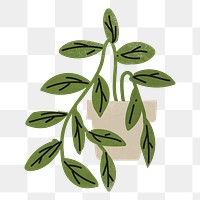 Potted plant png doodle sticker, transparent background