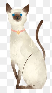 Siamese cat png cute animal sticker, transparent background