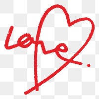 Love heart png Valentine's day doodle sticker, transparent background
