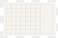 PNG beige grid notepaper sticker, transparent background