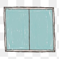 Glass window png hand drawn illustration sticker, transparent background