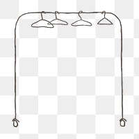 Clothing rack png hand drawn illustration sticker, transparent background