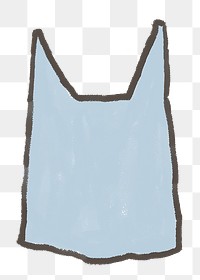 Tank top png hand drawn illustration sticker, transparent background