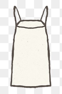 Minimal dress png hand drawn illustration sticker, transparent background