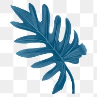 Blue xanadu leaf png sticker, transparent background