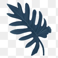 Blue xanadu leaf png sticker, transparent background